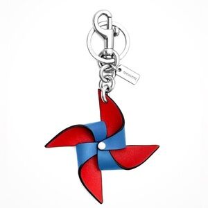 Coach  new charm / key fob  pinwheel  with Silver Hardware